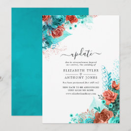 Convites Atualização de casamento floral rústico em turques