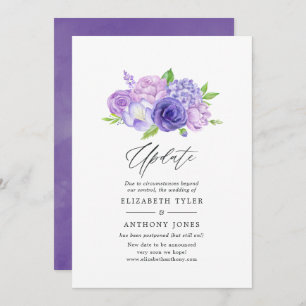 Convites Atualização de Casamento Floral Ultra Violet Water