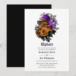Convites Atualização de casamento floral vintage de Hallowe