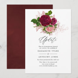 Convites Atualização de Casamento Floral Vintage Shabby-Chi