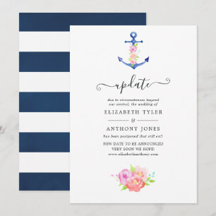 Convites Atualização de Casamento Náutico em Aquarela