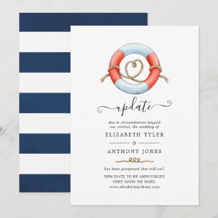 Convites Atualização de Casamento Náutico em Aquarela
