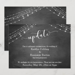Convites Atualização de Luzes de Quadro de Giz Adia Casamen