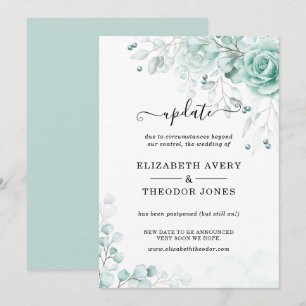 Convites Atualização do Casamento com Turquesa Floral e ver