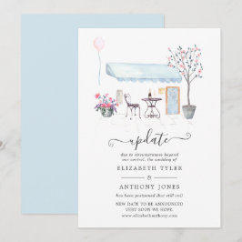 Convites Atualização do Casamento em Aquarela em Paris