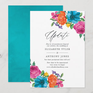Convites Atualização do Casamento Fiesta Floral em Aquarela