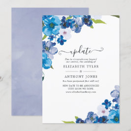 Convites Atualização do Casamento Floral Azul