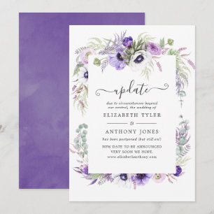 Convites Atualização do Casamento Floral com Aquarela Viole