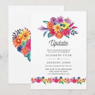 Convites Atualização do Casamento Floral Fiesta