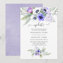 Convites Atualização do Casamento Floral Pastel Violet