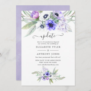 Convites Atualização do Casamento Floral Pastel Violet