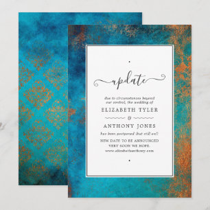 Convites Atualização do Casamento Grunge Copper Patina e Tu