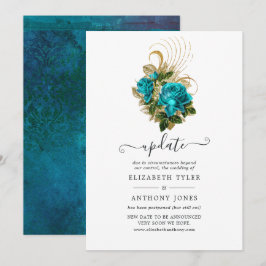 Convites Atualização do Casamento Midnight Forest Turquesa 