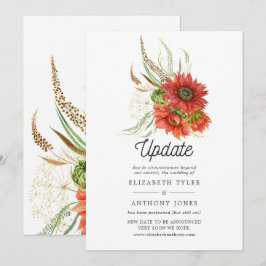 Convites Atualização Rustic Bohemian Red Sunflower