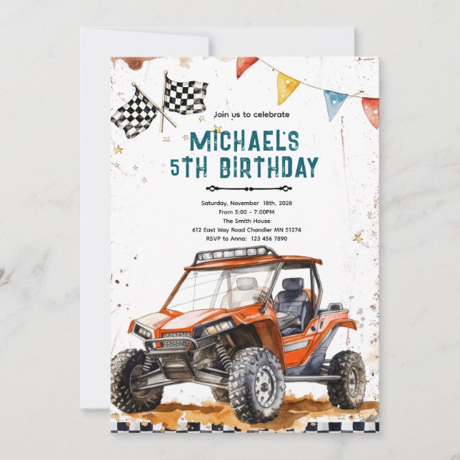 Convites ATV Birthday party Invitation (Frente)