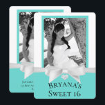 Convites Audrey Loira Moderna com Laço Sweet 16 Foto<br><div class="desc">Personalize com seu próprio texto e foto</div>