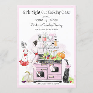Convites Aula de Culinária Noite das Garotas