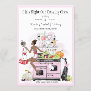 Convites Aula de culinária Noturna das Meninas