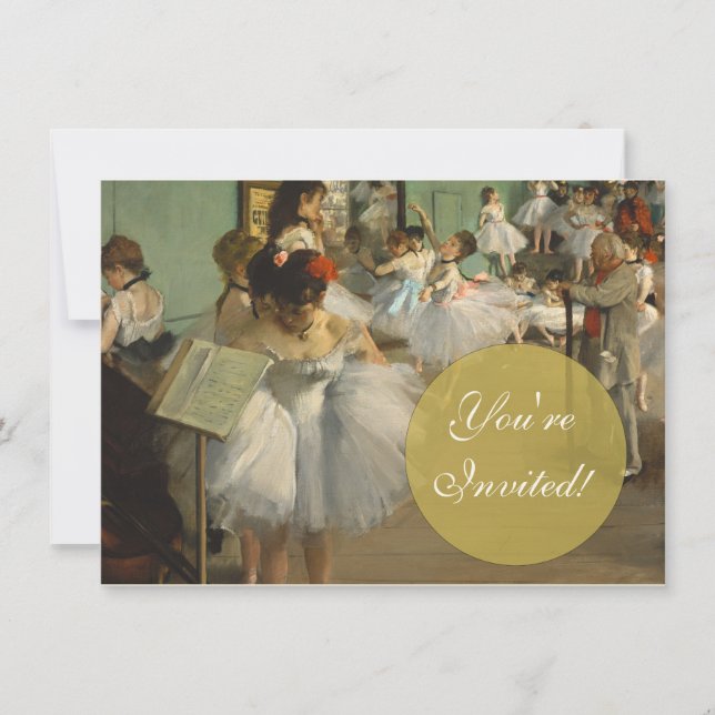Convites Aula de Dança de Degas Bailarinas de Ballet Bailar (Frente)