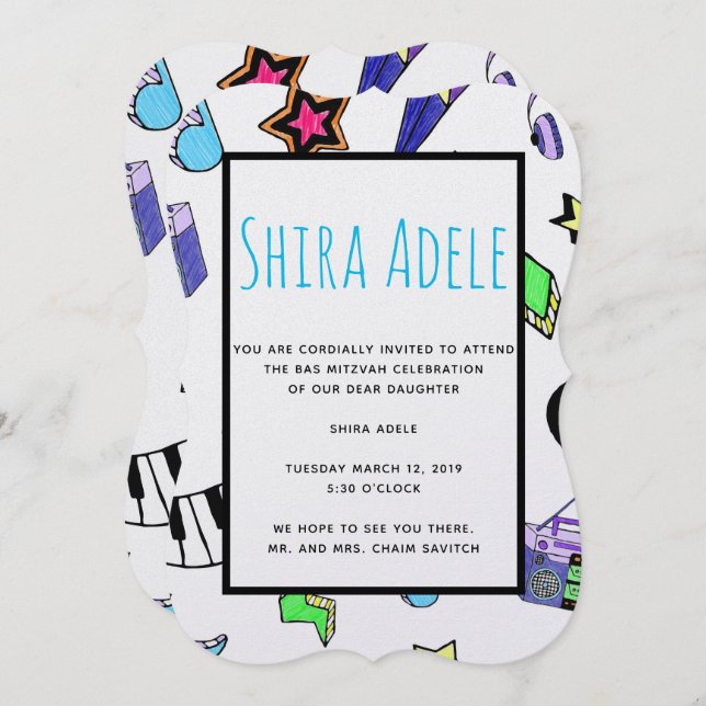 Convites Aumente a música (Frente/Verso)