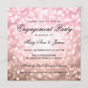 Convites Aumentou coram festa de noivado cor-de-rosa das