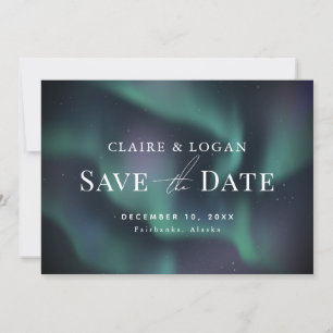 Convites Aurora Norte Lights Winter Save Date (As luzes do