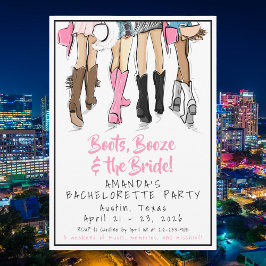 Convites Austin Bachelorette Party Boots & Besties