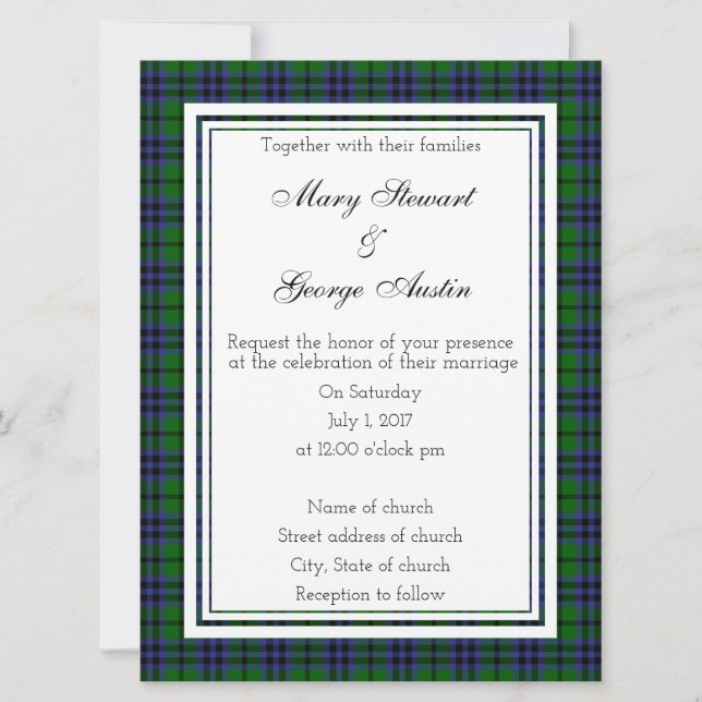 Convites Austin Scottish Wedding Invitation (Frente)