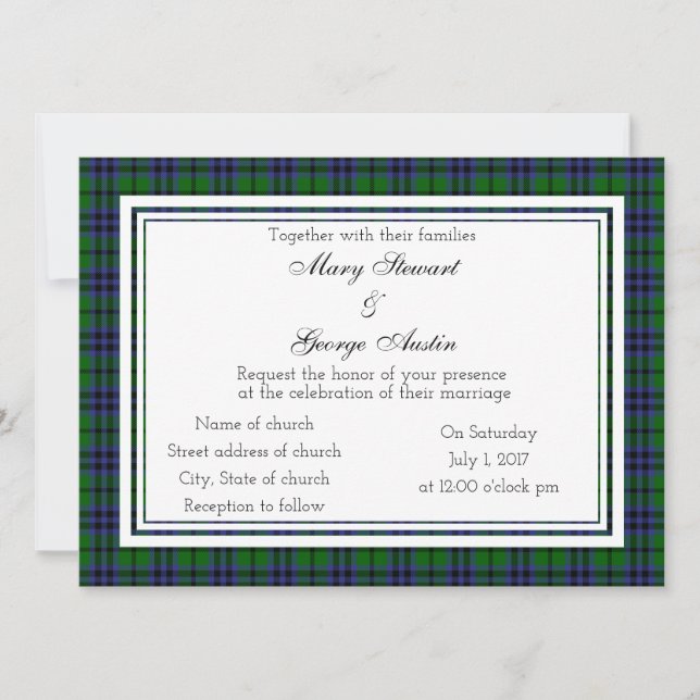 Convites Austin Scottish Wedding Invitation (Frente)