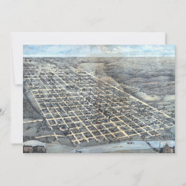 Convites Austin, Texas Antique Aerial City Map de 1873