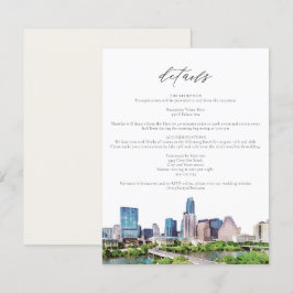 Convites AUSTIN TEXAS Skyline Details Insert Card