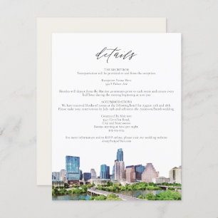 Convites AUSTIN TEXAS Skyline Details Insert Card