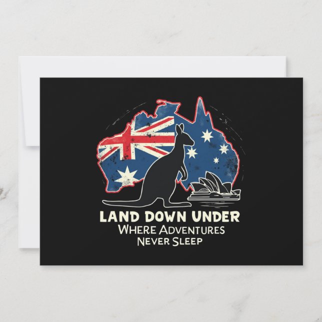 Convites Austrália, Kangaroo Aussies, desce abaixo (Frente)