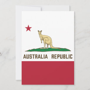 Convites Austrália República da Califórnia Flag Kangaroo