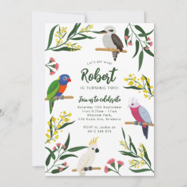 Convites Australian Birds Birthday Invitation