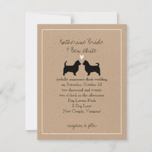 Convites Australian Terriers com Caudas Longas Casamento