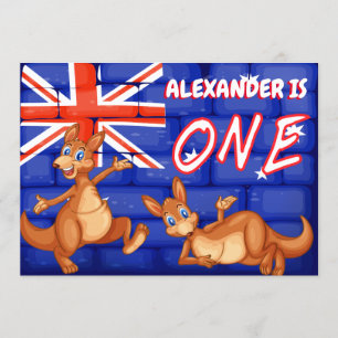 Convites Australiano Pensou Primeiro Aniversário
