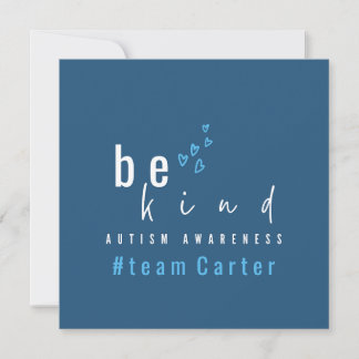 Convites autism awareness be kind blue #team name custom 