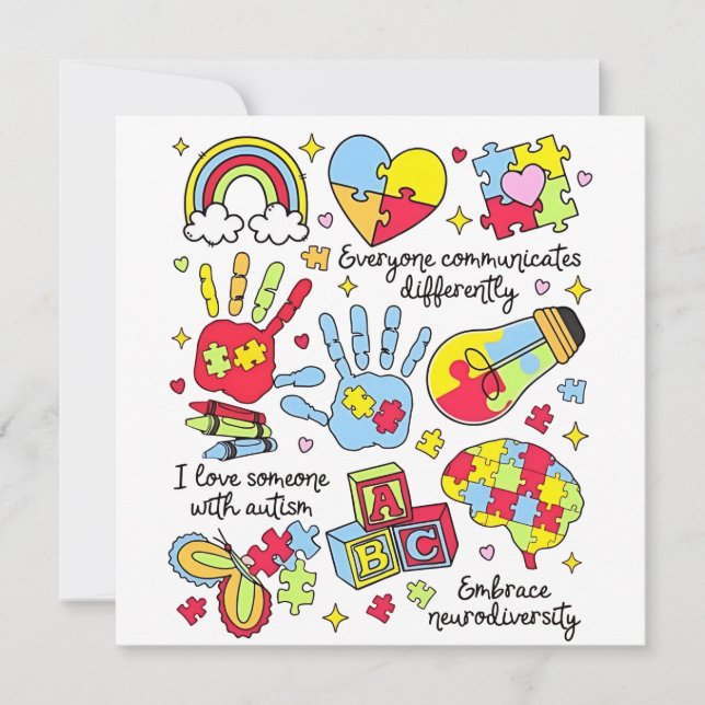 Convites Autismo Sensibilização Adotar Diversidade Neuro In (Frente)