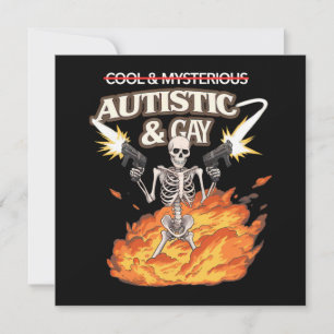Convites Autista e esqueleto Gay Engraçado Autismo consciên