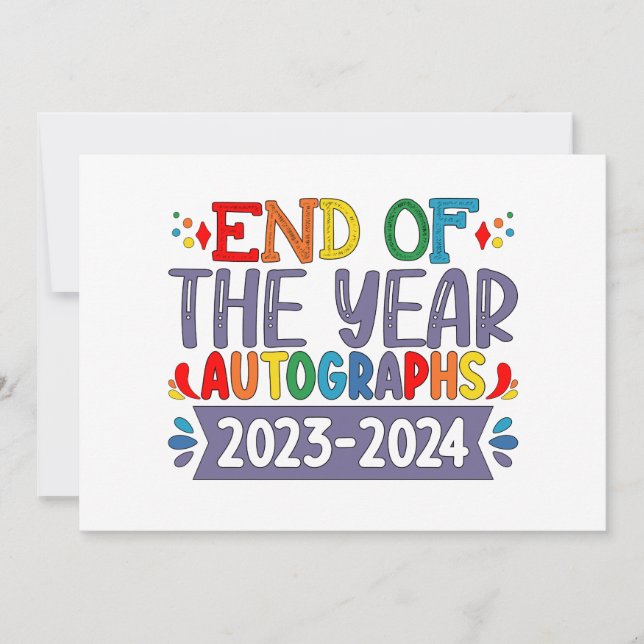 Convites Autógrafos de Fim de Ano 2024 Último Dia de Aula (Frente)
