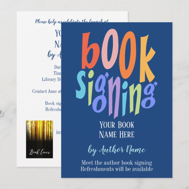 Convites Autor de Assinatura de Livro Partido Moderno (Frente/Verso)