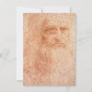 Convites Autorretrato de Leonardo da Vinci em Giz Vermelho