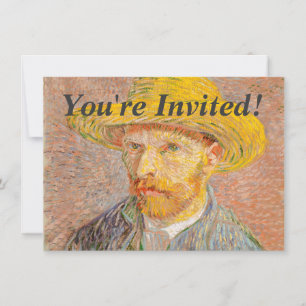 Convites Autorretrato de Vincent Van Gogh com Chapéu de Pal