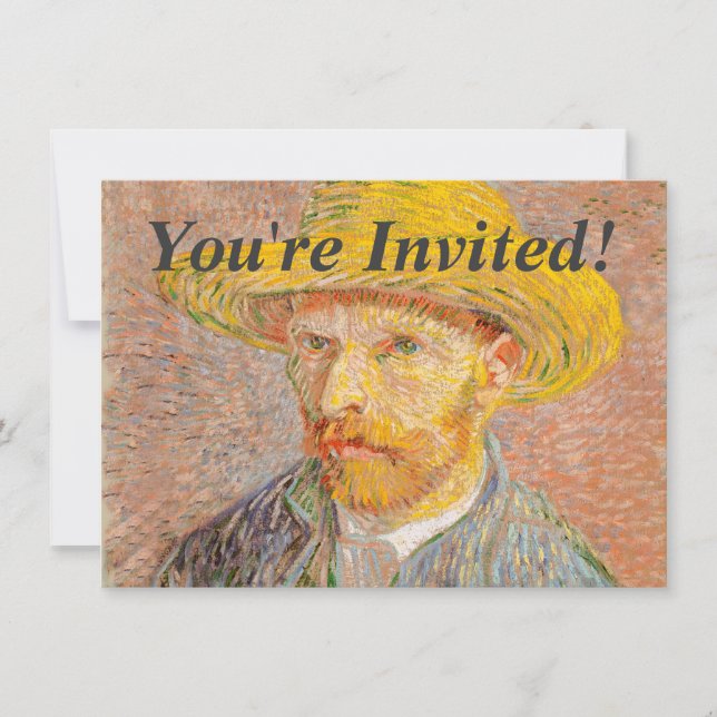 Convites Autorretrato de Vincent Van Gogh com Chapéu de Pal (Frente)