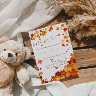 Convites Autumn Baby Shower- Fall in Love Baby Shower Party