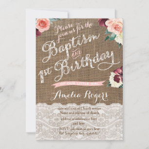 Convites Autumn Baptism Primeira Festa de aniversário Para 