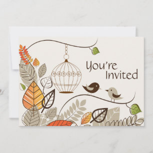 Convites Autumn Birds e Deixa Casual Invitation