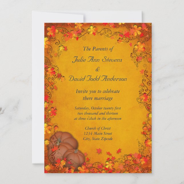 Convites Autumn Bliss Wedding (Frente)