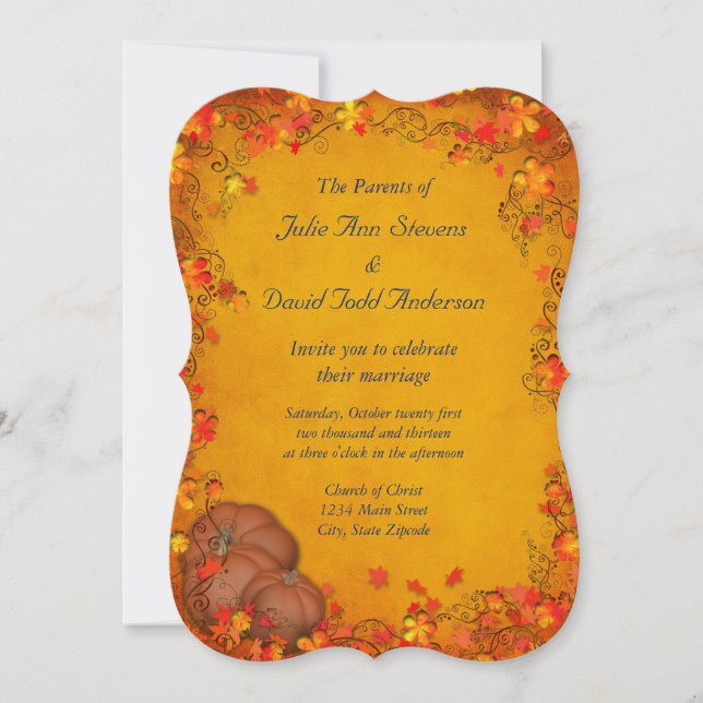 Convites Autumn Bliss Wedding (Frente)